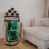 Bar z drewnianej beczki z oświetleniem LED RGB i półką na Podgląd zdjęcia produktu 9