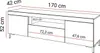 A diagram showing the dimensions of a TV stand. Náhľad obrázku produktu