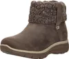 A single brown boot with a knitted cuff is shown against a white background. Voir les images du produit