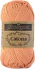 A ball of peach-colored yarn with a brown label. Produktbild-Vorschau