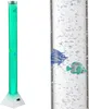 A split image showing two bubble tubes, one green and one clear with decorative fish. Produktbild-Vorschau
