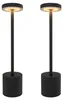 Ledvion 2x Wiederaufladbare LED Tischleuchte Mattschwarz Produktbild-Vorschau 1
