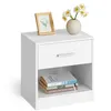 A white bedside table with a drawer and an open shelf. Náhled obrázku produktu