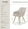 A diagram showing the dimensions of a chair, with text providing product information and specifications. Náhled obrázku produktu