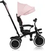 A pink and black multifunctional tricycle for children, shown from a side view against a white background. Produktbild-Vorschau