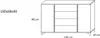 A line drawing of a kommode with dimensions indicated. Produktbild-Vorschau
