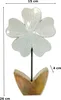 Holz Figur Blume glasiert weiß 2er Set - 21 und 26cm Produktbild-Vorschau 3