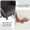 Close-up of a chair cushion and a hand pressing into a foam surface, with text highlighting product features. Produktbild-Vorschau