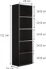 A diagram of a black bookshelf with dimensions indicated. Anteprima dell’immagine prodotto