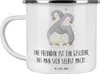 Mr. & Mrs. Panda Emaille Tasse Geschenk Freundin - Weiß - Produktbild-Vorschau 1