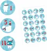 24 Adventskalender Zahlen Aufkleber Eisbären - rund 4 cm Ø Produktbild-Vorschau 1