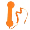 An orange retro telephone handset with a coiled cord and a 3.5mm jack is shown against a white background. Náhled obrázku produktu