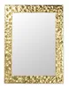 A rectangular mirror with a textured gold frame. Produktbild-Vorschau