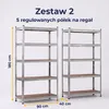 IvoQ Regały magazynowe zestaw 2 szt. – 180 x 90 x 40 cm – Podgląd zdjęcia produktu 4