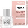 A bottle of Mexx Simply Eau de Toilette for Her and its packaging are shown against a white background. Anteprima dell’immagine prodotto