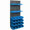 A wall-mounted storage system with shelves and bins. Produktbild-Vorschau