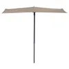 A half-opened rectangular umbrella on a white background. Produktbild-Vorschau
