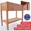 A wooden raised garden bed with a shelf underneath, presented against a white background. Produktbild-Vorschau