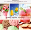 A collage of ice cream photos and text about eating ice cream in summer. Náhled obrázku produktu