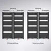 Diagrams illustrating two different connection types for a radiator: central connection and side connection. Produktbild-Vorschau