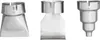 Three different metal nozzles for a heat gun are displayed against a white background. Produktbild-Vorschau