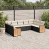 vidaXL 9-tlg. Garten-Sofagarnitur mit Kissen Schwarz Poly Produktbild-Vorschau 2