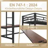 okwish Hochbett（90 x 200 cm）Einzelbett，Metallbett mit  Produktbild-Vorschau 9
