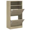 vidaXL Schuhschrank Sonoma-Eiche 60x34x116 cm Holzwerkstoff Produktbild-Vorschau 1
