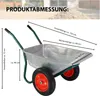 2-Rad-Schubkarre 100 Liter 160 kg Tragkraft verzinkter Produktbild-Vorschau 3