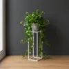 DanDiBo Sgabello per fiori in metallo bianco quadrato da 50 Anteprima dell’immagine prodotto 5