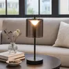 LED Tischleuchte, Akku, USB, Schwarz, Dimmbar, H 34,5 cm Produktbild-Vorschau 2