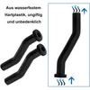 Two black vacuum hoses are shown on the left, and a single hose with arrows indicating airflow is shown on the right. Produktbild-Vorschau