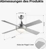 Wiltec Deckenventilator Ø 130 cm mit 4 Flügel, Ventilator Produktbild-Vorschau 7