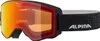 A pair of black ski goggles with a red/orange lens, shown against a white background. Anteprima dell’immagine prodotto