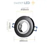Sweet LED Einbaustrahler deckenspot Glas schwarz Spot Produktbild-Vorschau 2
