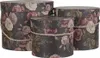 Clayre & Eef Hutschachtel 3er Set Ø 23x20 cm Schwarz Rosa Produktbild-Vorschau 1