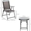 Outsunny Bistro-Set 3 pièces en métal résistant aux Voir les images du produit 3