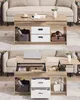 Two images showing a lift-top coffee table with storage. Produktbild-Vorschau