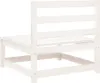 A white wooden garden sofa without armrests, shown from a side-rear angle against a white background. Náhľad obrázku produktu