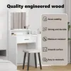 vidaXL Toaletný stolík so zásuvkami biely 50 x 41 x 135 cm Náhľad obrázku produktu 7