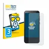 A product shot of a screen protector packaging and a smartphone with a screen protector applied. Produktbild-Vorschau
