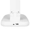 The base of a white LED desk lamp is shown, featuring a USB-C port and a small switch. Produktbild-Vorschau