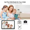 A family is using a tablet, with marketing text and icons about the tablet's features. Produktbild-Vorschau