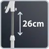 Close-up of a white and silver pole with measurement markings indicating 26cm. Produktbild-Vorschau
