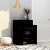 vidaXL Szafka na buty czarna 60x35x84 cm materiał Podgląd zdjęcia produktu 11