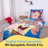 A bed with Spongebob themed bedding in a bedroom setting. Produktbild-Vorschau