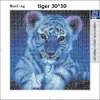 Sada na maľovanie diamantmi "Tiger", 5D, 30x30 cm, plný Náhľad obrázku produktu 3
