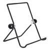 A black metal tablet stand is shown against a white background. Produktbild-Vorschau