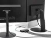 Rear view of two computer monitors connected to a laptop via a USB hub. Náhled obrázku produktu