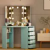 LUCKZON Coiffeuse LED, 112x50x142.5 cm Coiffeuse avec 3 Voir les images du produit 1